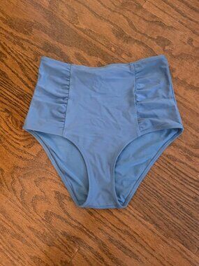 Aerie Hi Rise Swim Bottoms - Light Blue - S